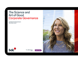The Science and Art of Good Corporate Governance, a guide for entrepreneurs