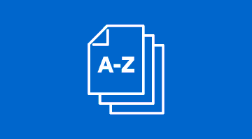 illustration of a stack of paper with the letters A and Z on the top sheet