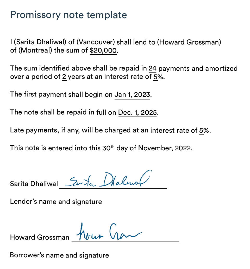 What Is A Promissory Note BDC ca