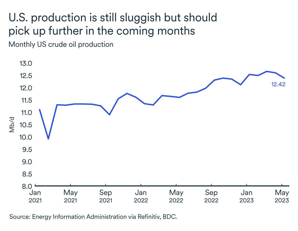 MEL June 2023 graph: Oil production