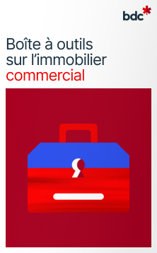  Illustration d'une boîte à outils rouge avec le texte Boîte à outils sur l'immobilier commercial