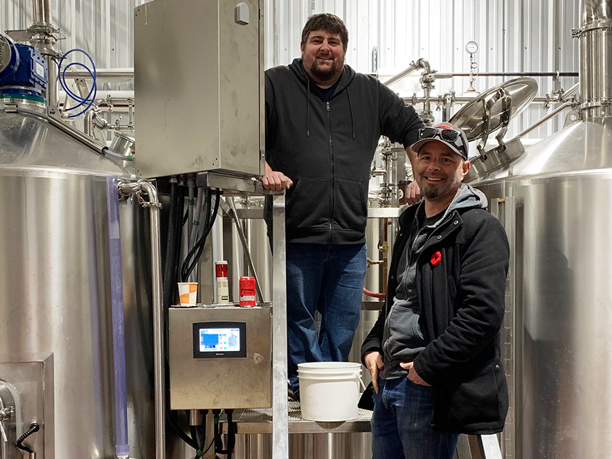 foghorn brewery owners in their brewery