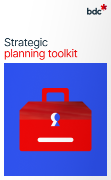 Illustration of a red toolkit with the text Strategic Planning Toolkit