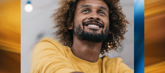 man with curly hair